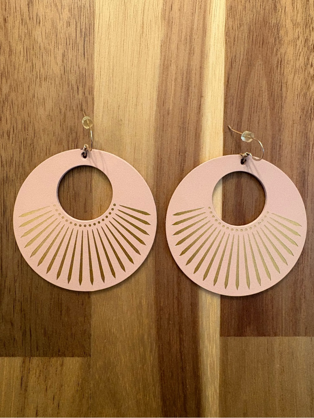 Nickel And Suede Sunburst Nova Leather Earrings